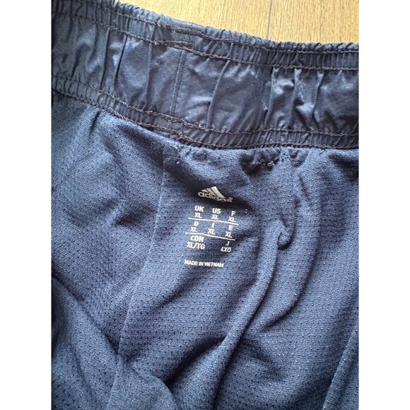 ADIDAS MEN'S TACK PANTS SIZE XL NAVY WHITE STRIPES WINDBREAKER PULL ON - Picture 9 of 9